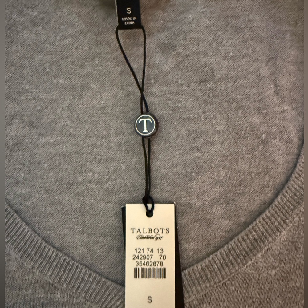 Talbots Gray Ruffled Cut Out Tank Top - Picture 2 of 3